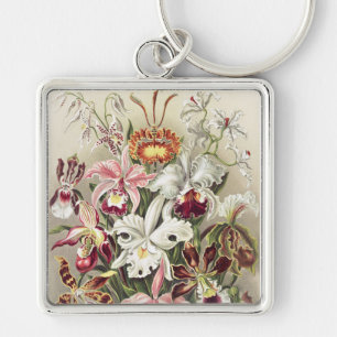 Porte-clés Impression botanique vintage d'orchidée par Ernst 
