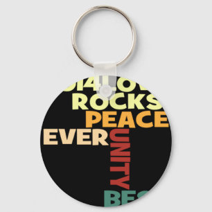 Porte-clés Impression d'art 2014 Love Rocks Peace