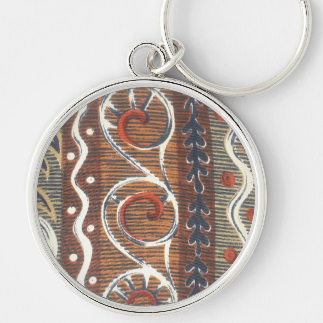 Porte-clés Impression d'art à motif africain vintage (Devant)