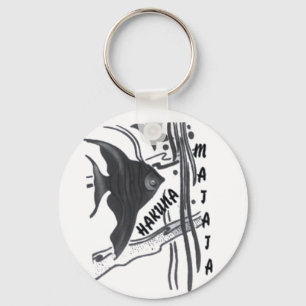 Porte-clés Impression d'art de poisson Hakuna Matata
