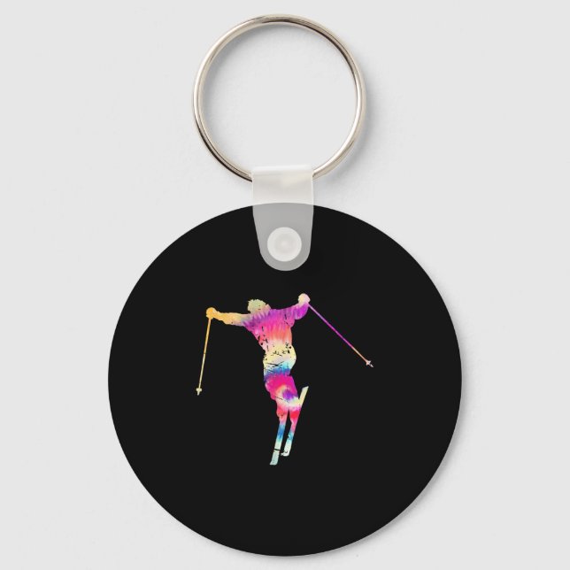 Porte-clés Impression d'art graphique pour amateur de ski de  (Recto)