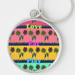 Porte-clés Impression d'art Love Eat Play