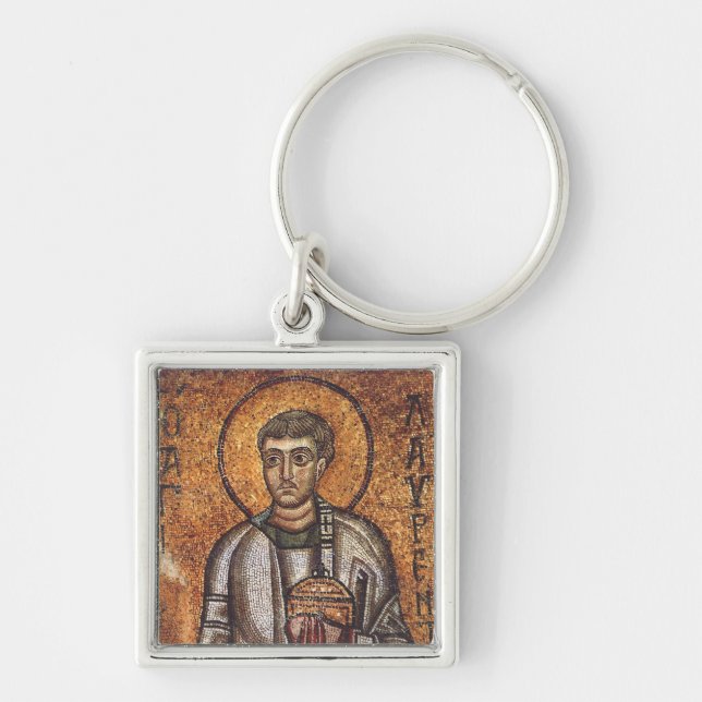 Porte-clés Impression d'art mosaïque orthodoxe Saint Laurent (Devant)