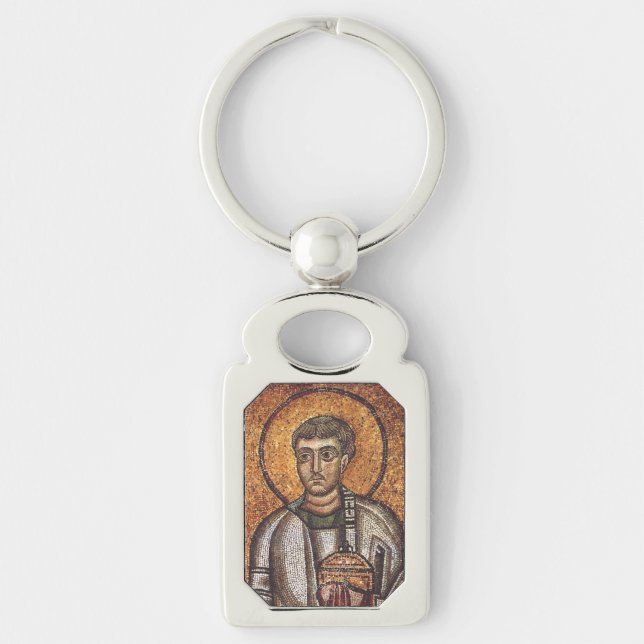 Porte-clés Impression d'art mosaïque orthodoxe Saint Laurent (Devant)