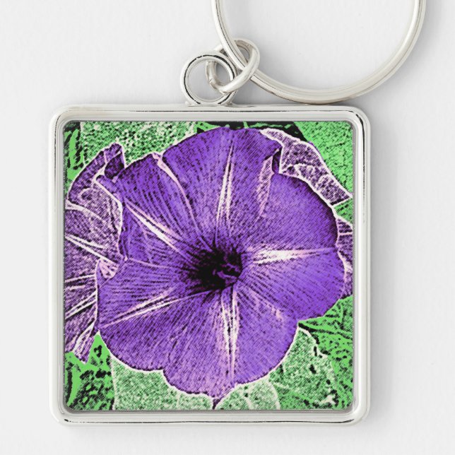 Porte-clés Impression de Morning Glory - violet doux (Devant)