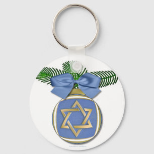 Porte-clés Impression d'ornement de l'étoile de David Judaica