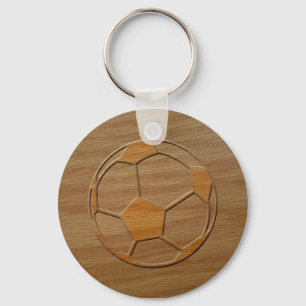 Porte-clés Impression d'un ballon de football sculpté dans du
