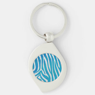Porte-clés Impression en bleu et blanc Zebra
