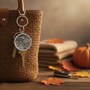 Porte-clés Impression en cuir de l'alligator Brown américain