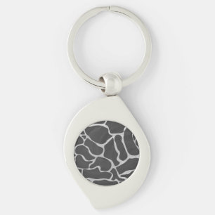 Porte-clés Impression Giraffe noir et gris clair
