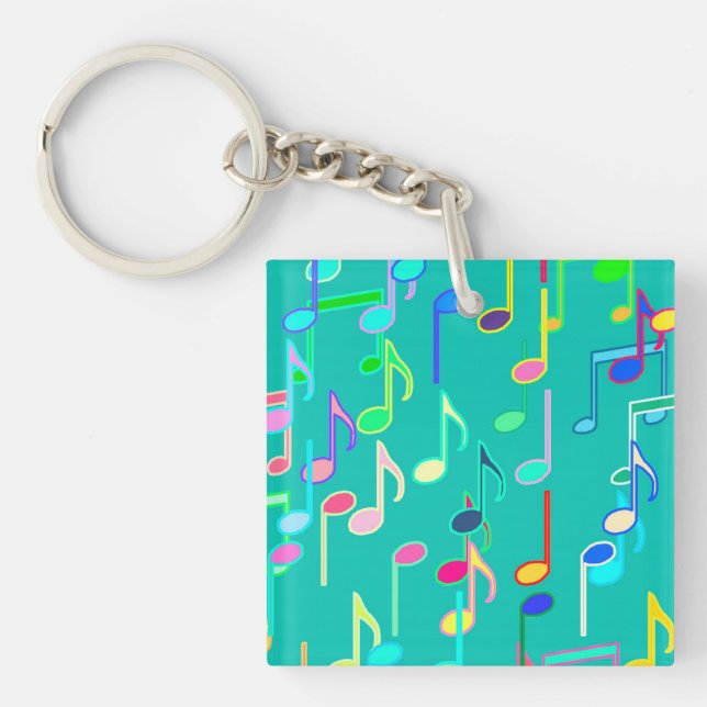 Porte-clés Impression musicale - turquoise, multi (Devant)