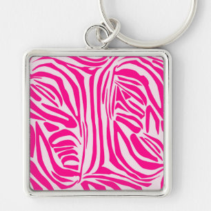 Porte-clés Impression zèbre rose