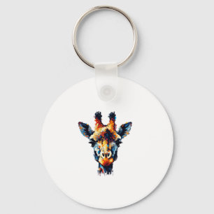 Porte-clés Impressionnisme coloré Style Giraffe Amoureux des