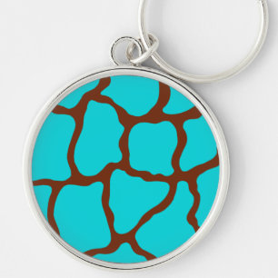 Porte-clés imprimé girafe turquoise