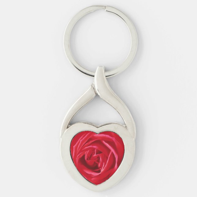 Porte-clés imprimé rose rouge (Devant)