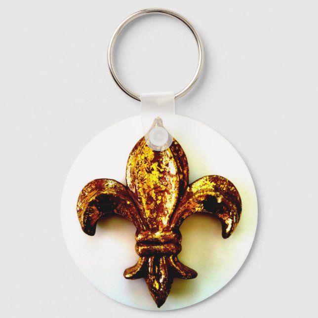 PORTE-CLÉS IMPRIMER HAUT CONTRASTE GOLD FLEUR DE LIS (Recto)