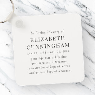 Porte-clés In Love Memory Memorial Modern Simple Citation