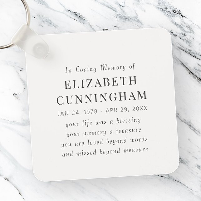 Porte-clés In Love Memory Memorial Modern Simple Citation (Créateur téléchargé)