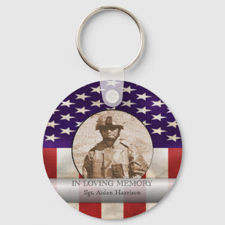 Porte-clés In Love Memory Photo militaire personnalisée