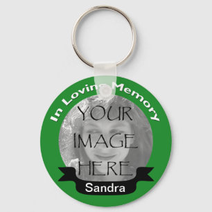 Porte-clés In Loving Memory Photo Green Key Chain