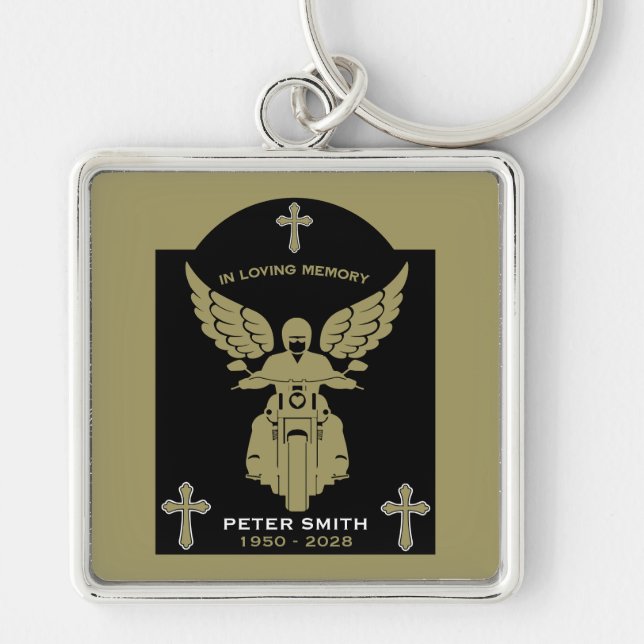 Porte-clés In Memory Motorbike Rider Biker Funeral (Devant)