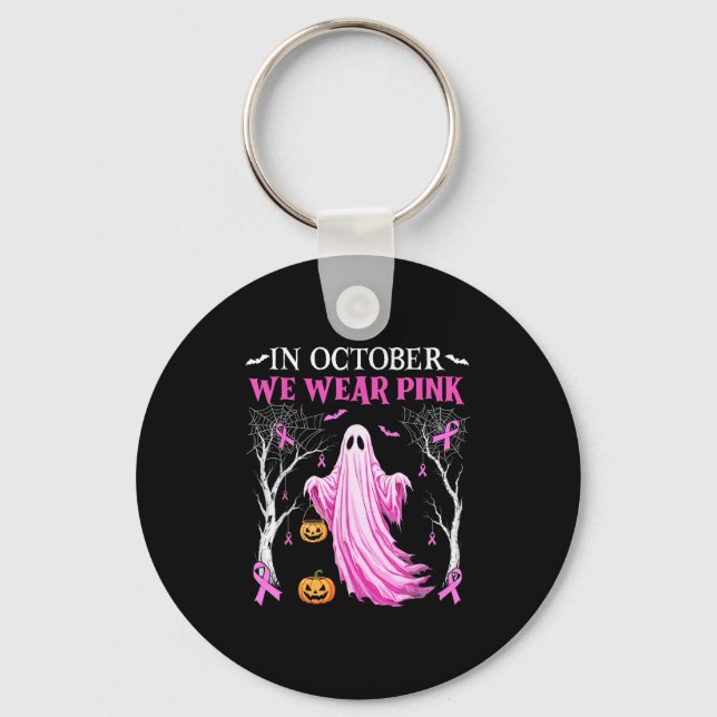 Porte-clés In October We Wear Nk Ghost Boo Breast Cancer Wome (Recto)