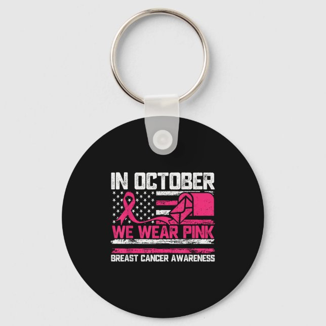 Porte-clés In October We Wear Nk Stal Worker Breast Cancer  (Recto)