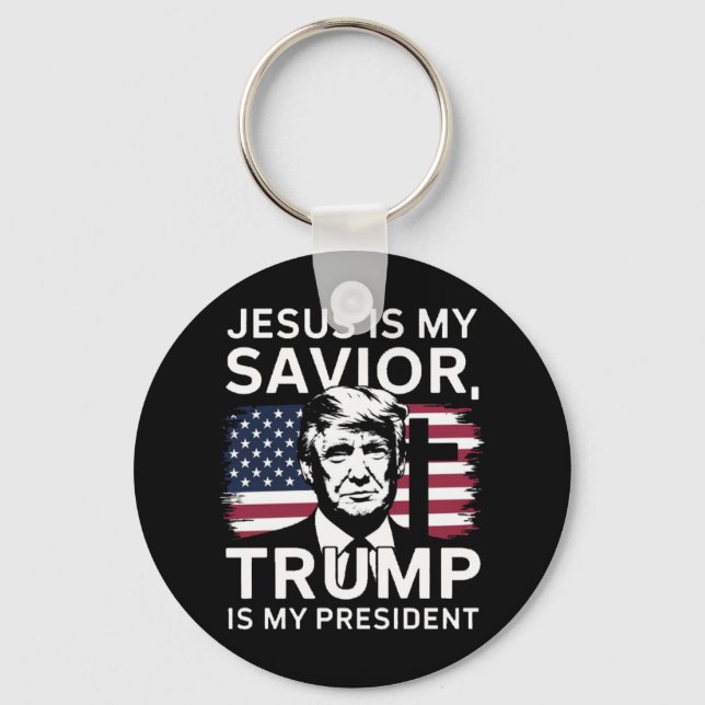 Porte-clés Inauguration 2025 Jésus Et Trump (Recto)