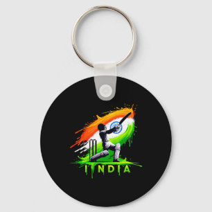 Porte-clés Inde Cricket Fan de cricket indien