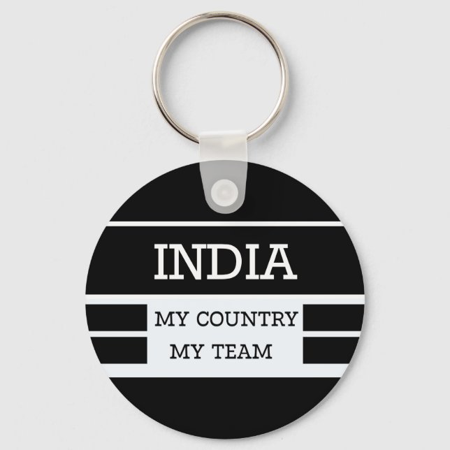 Porte-clés Inde Mon Pays Mon Équipe Concept (Recto)