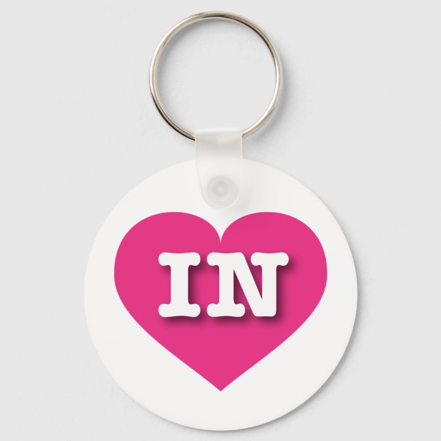 Porte-clés Indiana Hot Pink Heart - I love IN (Recto)