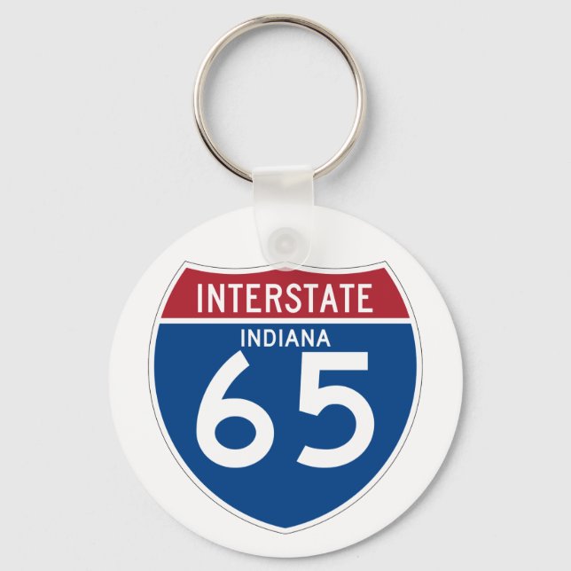 Porte-clés Indiana IN I-65 Interstate Highway Shield - (Recto)