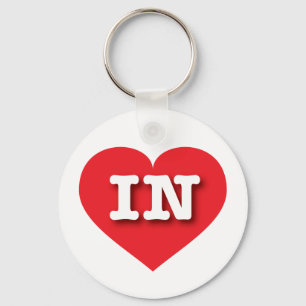 Porte-clés Indiana Red Heart - I love IN