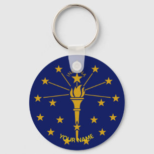 Porte-clés Indiana State Flag Porte - clé ID Balise VOTRE NOM