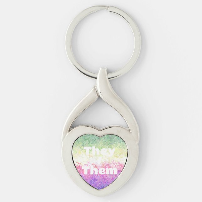 Porte-clés Indicateur Pronoun Genderdoe Pride personnalisable (Devant)