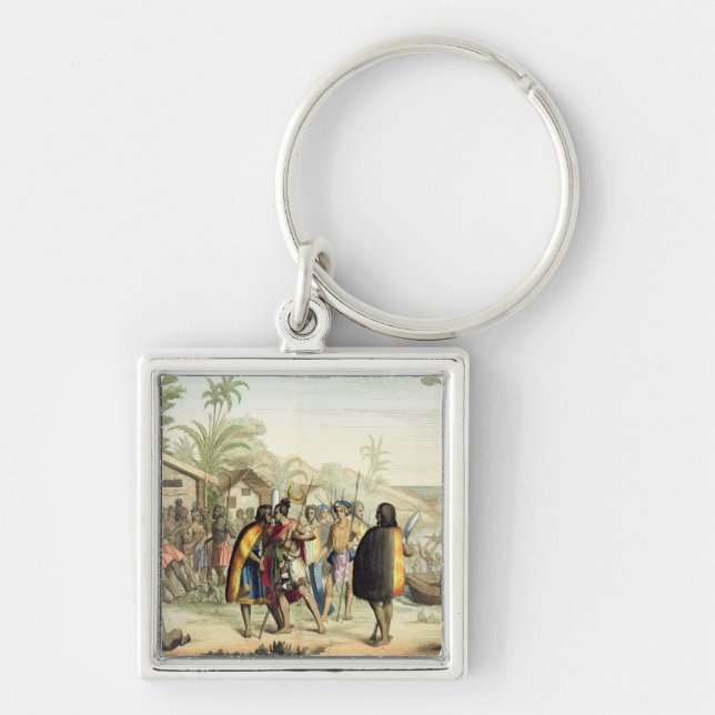 Porte-clés Indigènes polynésiens saluant et frottant des nez, (Devant)