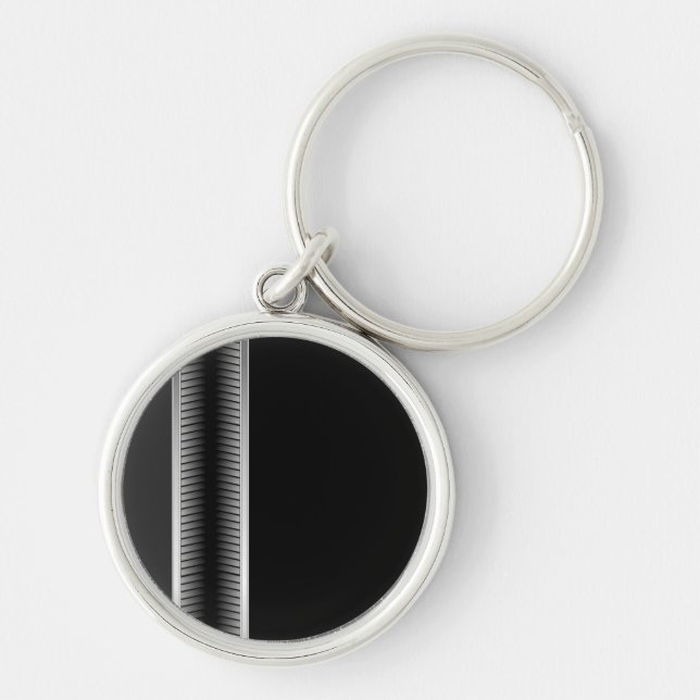 Porte-clés industriel argent et noir (Devant)