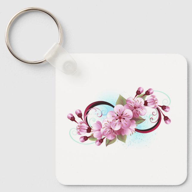 Porte-clés Infinité avec les fleurs Sakura (Recto)