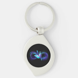 Porte-clés Infinité brillante avec papillon magique