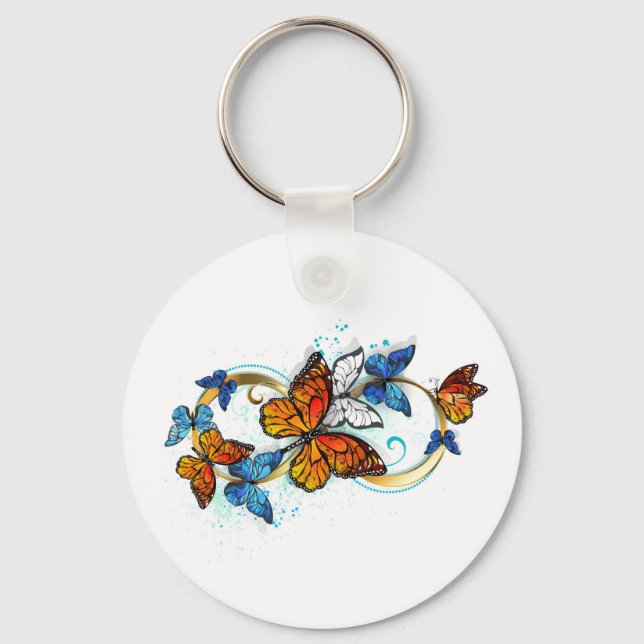 Porte-clés Infinité de papillons monarques (Recto)