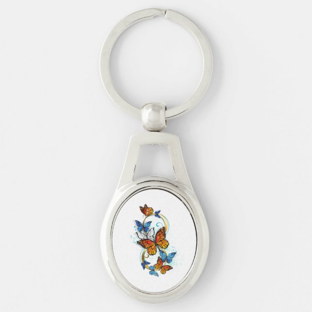 Porte-clés Infinité de papillons monarques (Devant)