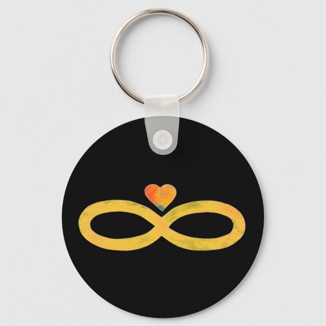 Porte-clés Infinité or avec coeur #3 (Recto)