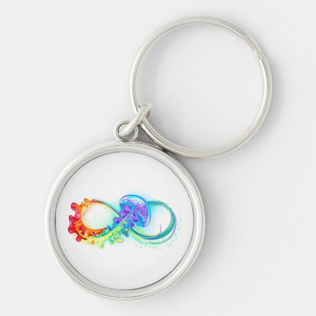 Porte-clés Infinity avec Rainbow Jellyfish (Devant)