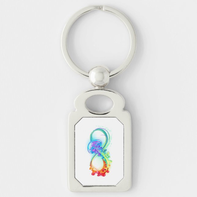 Porte-clés Infinity avec Rainbow Jellyfish (Devant)