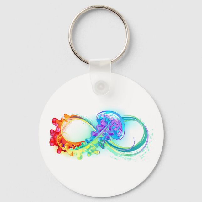 Porte-clés Infinity avec Rainbow Jellyfish (Recto)