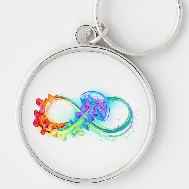 Porte-clés Infinity avec Rainbow Jellyfish (Devant)