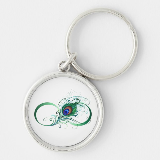 Porte-clés Infinity Symbol with Peacock Feather (Devant)