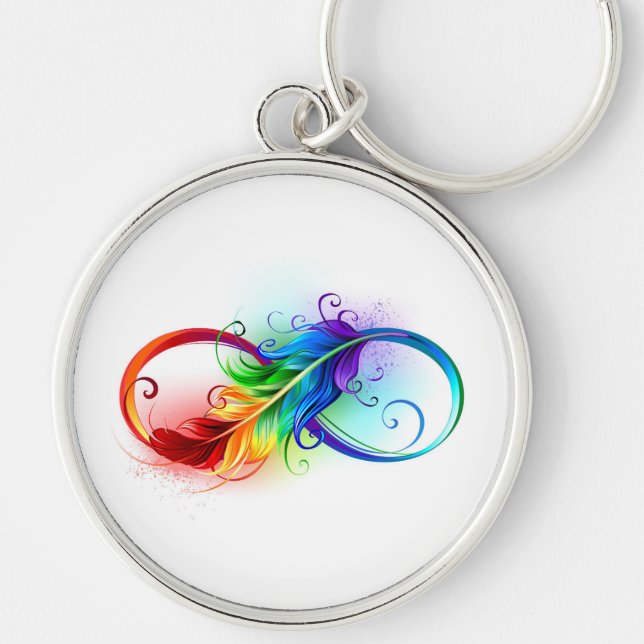 Porte-clés Infinity Symbol with Rainbow Feather (Devant)