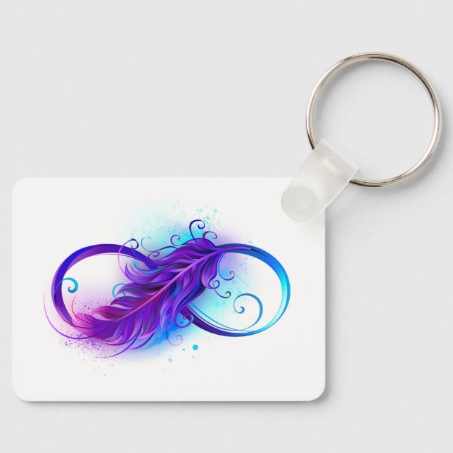 Porte-clés Infinity with Purple Feather (Recto)