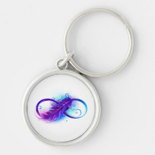 Porte-clés Infinity with purple feather